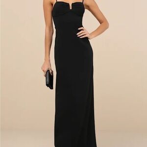 Lulu's Classic Black Strapless Dress
